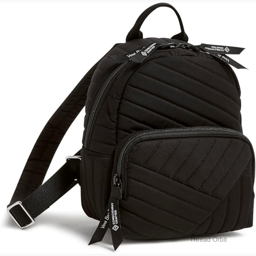 Mini Backpack Purse With Adjustable Straps, Recycled Cotton, 9x7x3 Inches